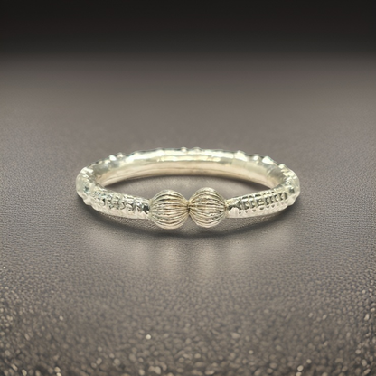 Gents silver kara with lac mix