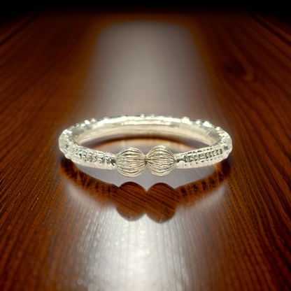 Gents silver kara with lac mix