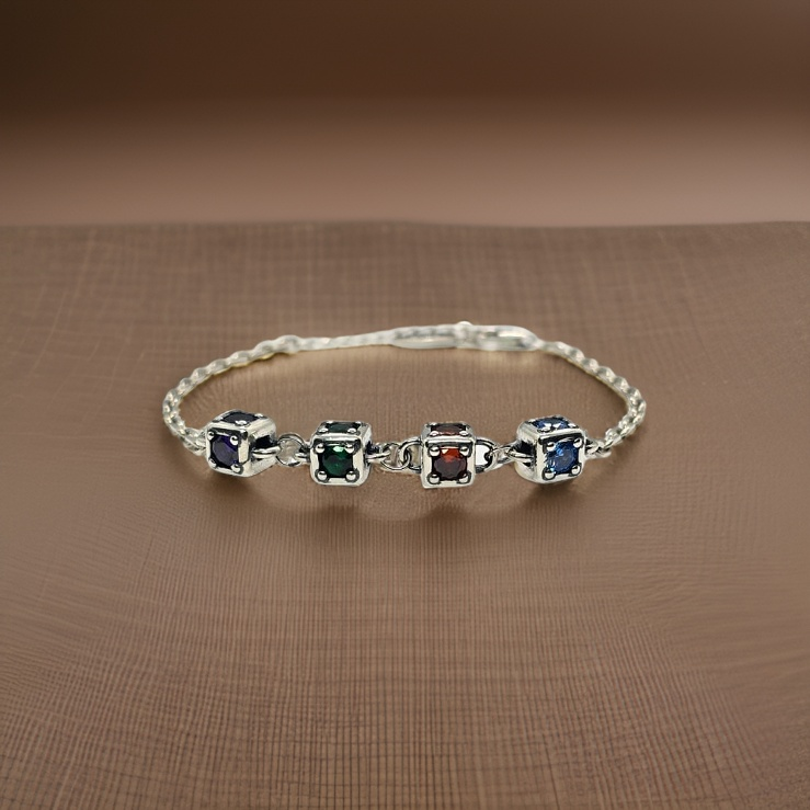 Square silver bracelet